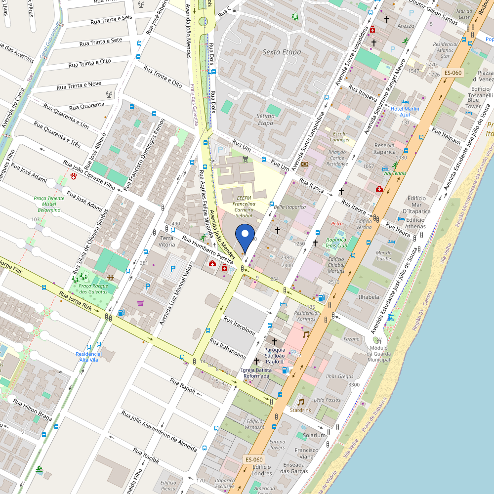 Mapa da estação Supermercado Carone - Praia de Itaparica
