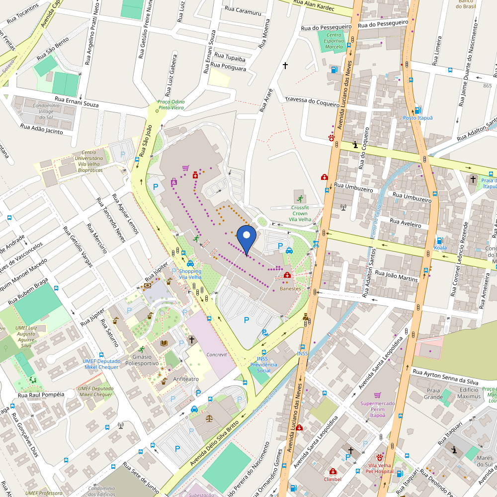 Mapa da estação Shopping Vila Velha 22kW