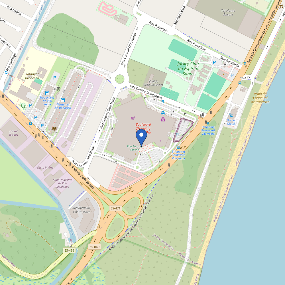 Mapa da estação Shopping Boulevard Vila Velha