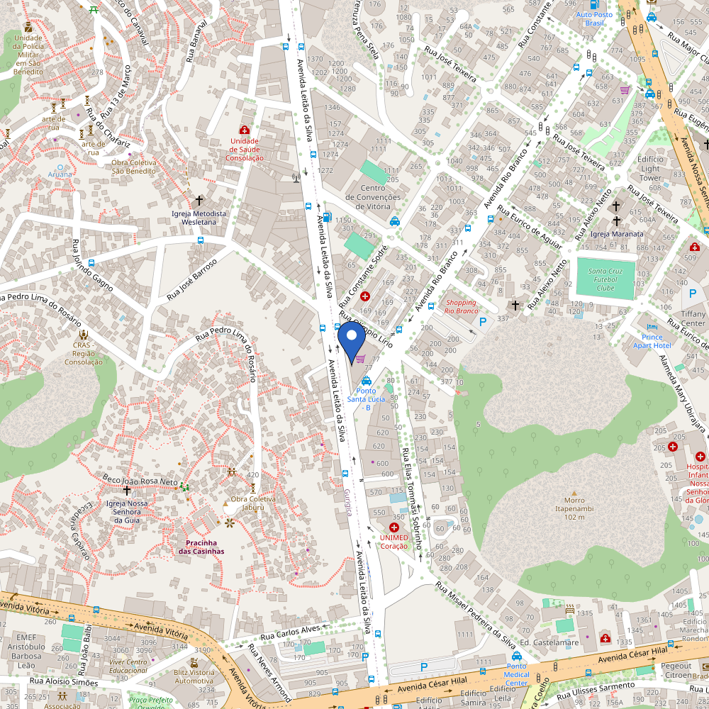 Mapa da estação Parceria BMW e Carone Santa Lúcia