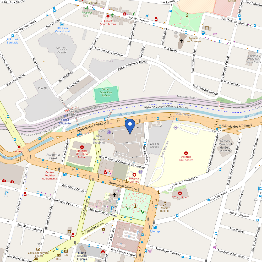 Mapa da estação BMW - Boulevard Shopping Belo Horizonte