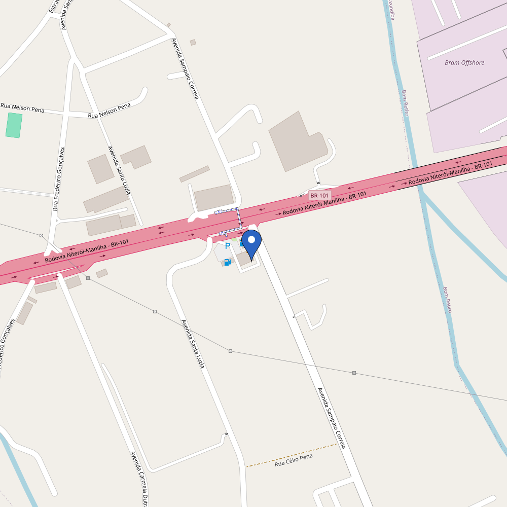 Mapa da estação SAO GONÇALO BR 1O1 Norte, Posto Abreu Dois 7kwh , R$ 2,00