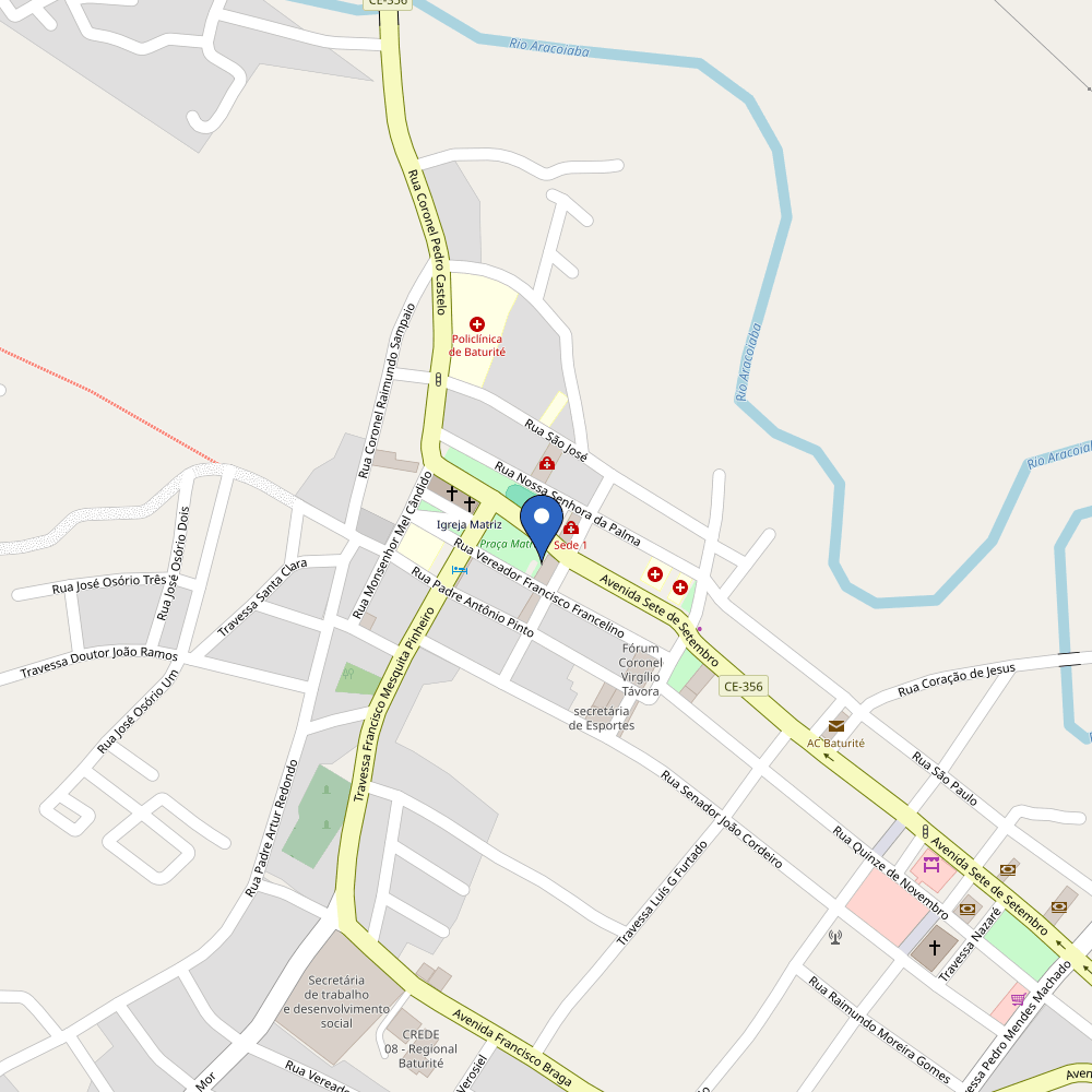 Mapa da estação Praça Prefeitura de Baturité