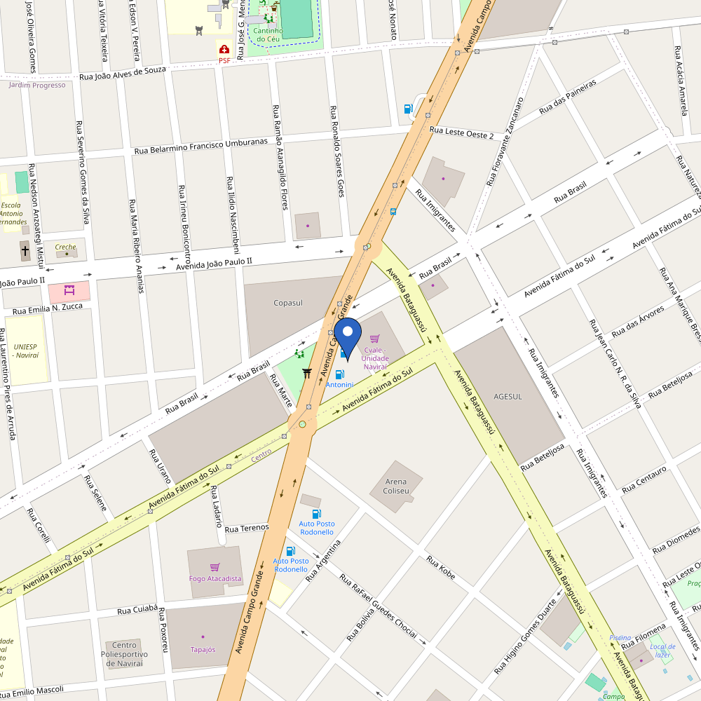 Mapa da estação Auto Posto Irmãos Antonini