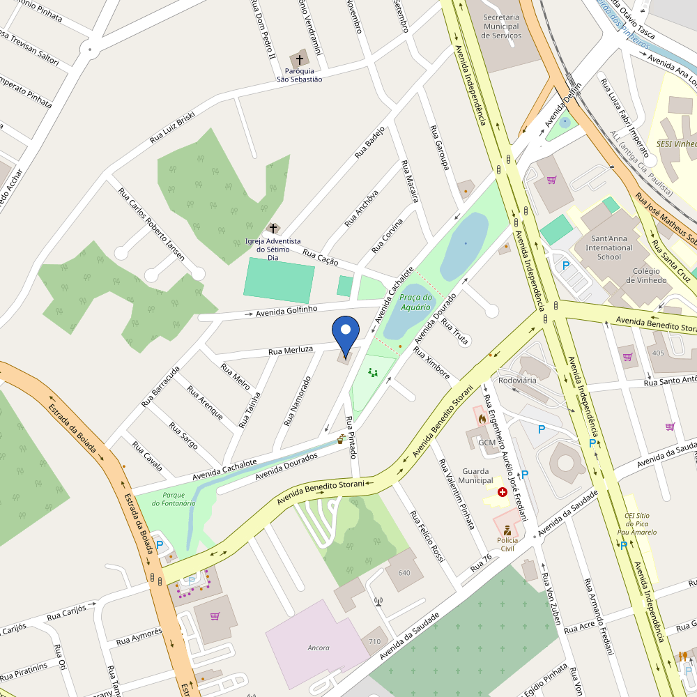 Mapa da estação Villa Conteiner Aquário Vinhedo