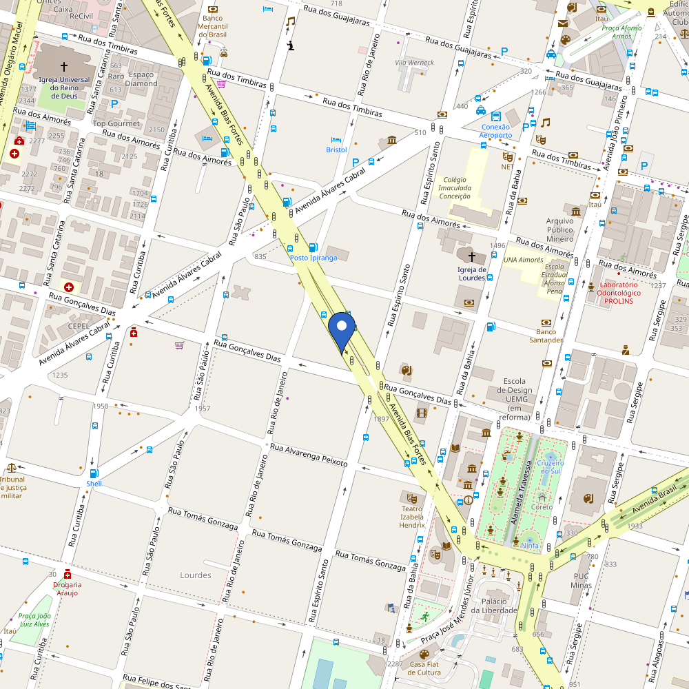 Mapa da estação Movida Lourdes