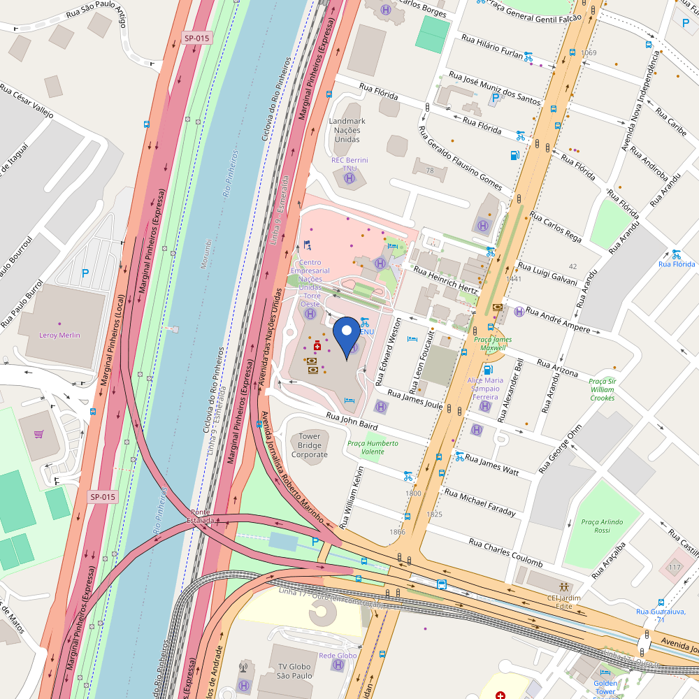 Mapa da estação Centro Empresarial Nações Unidas