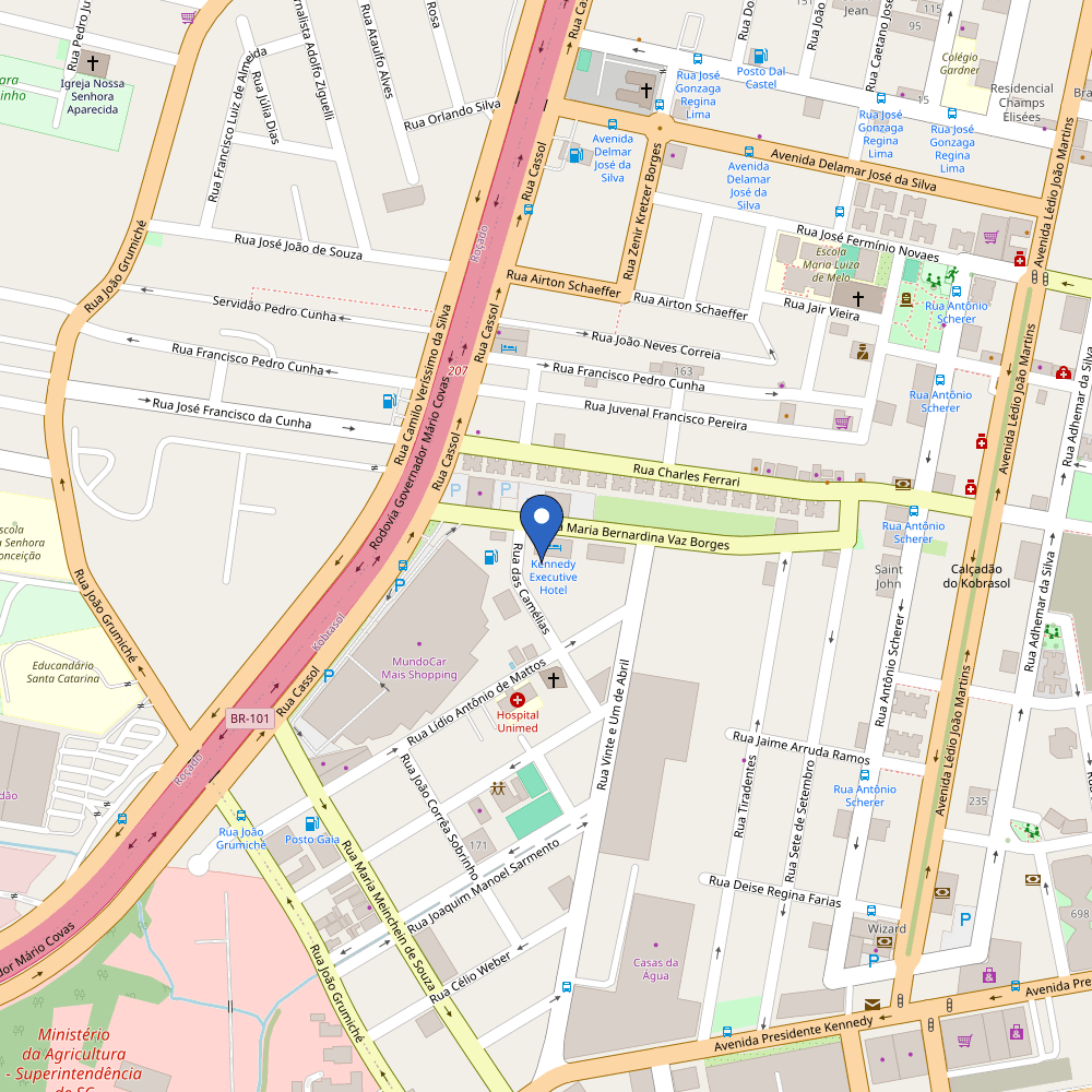 Mapa da estação Kennedy Executive Hotel
