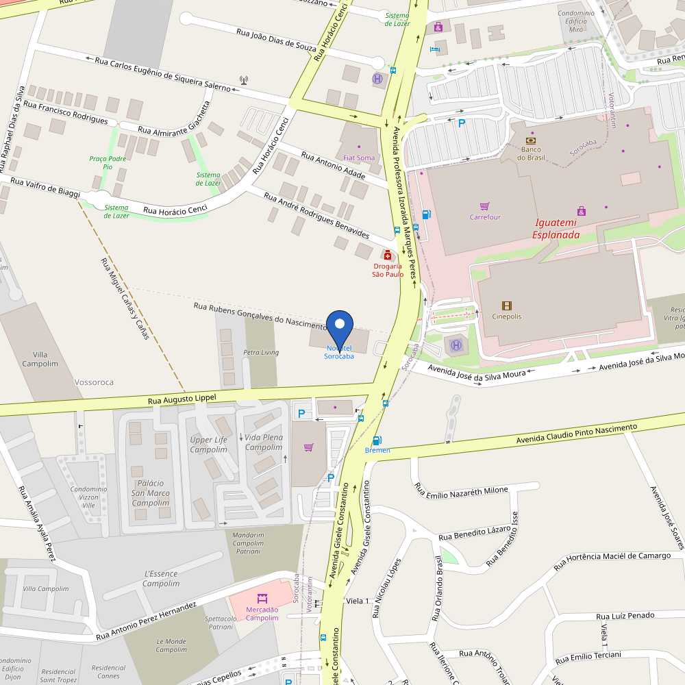 Mapa da estação Novotel / Íbis Budget