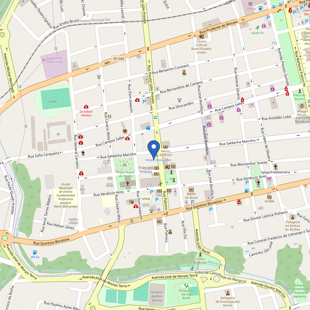 Mapa da estação Hotel Colonial
