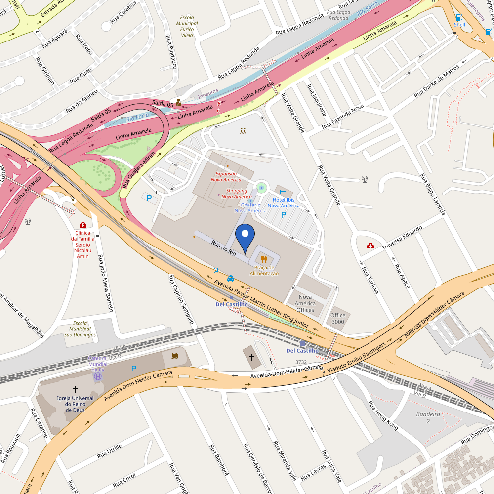 Mapa da estação Shopping Nova América