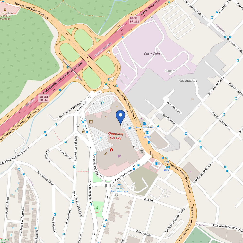 Mapa da estação Shopping Del Rey