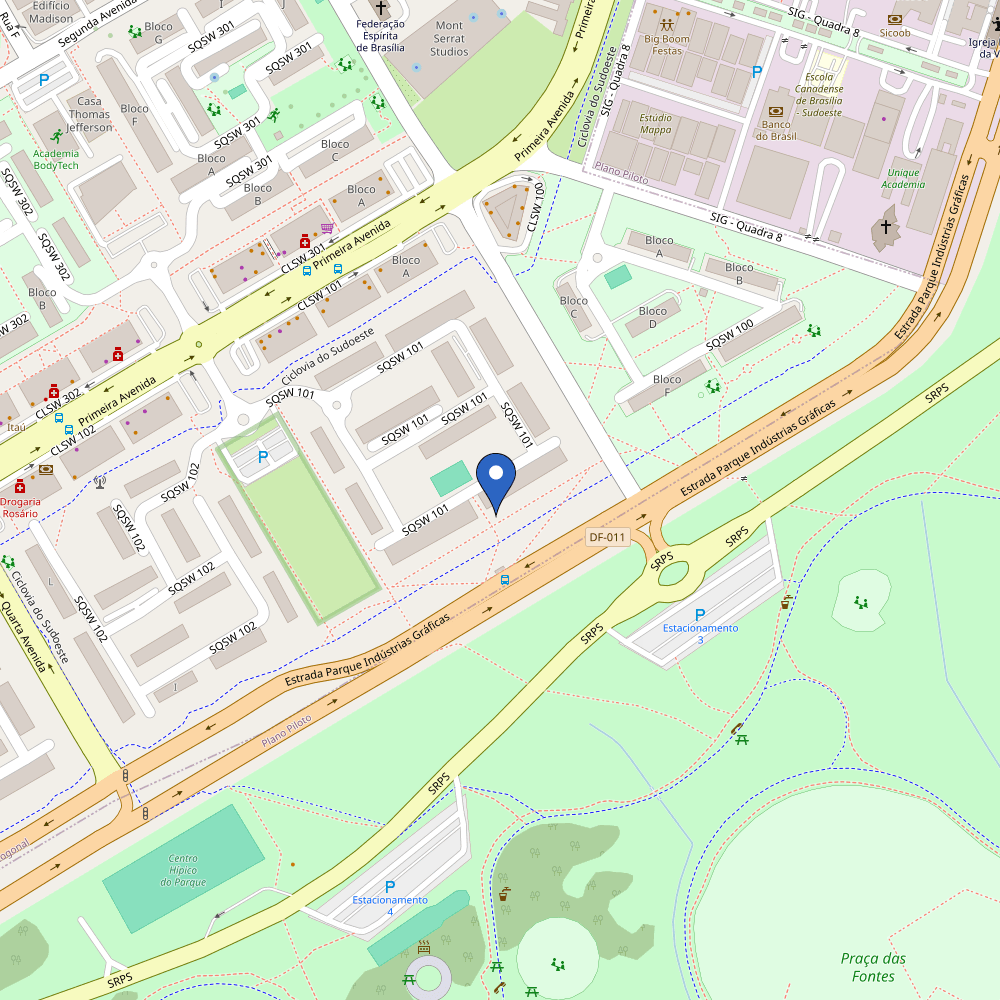 Mapa da estação Unique estacionamento