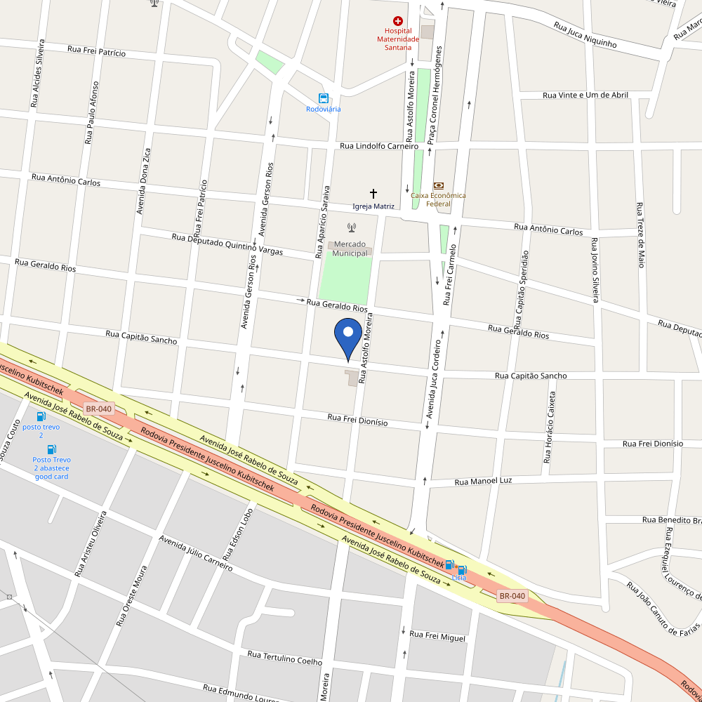 Mapa da estação Sol Lar LTDA
