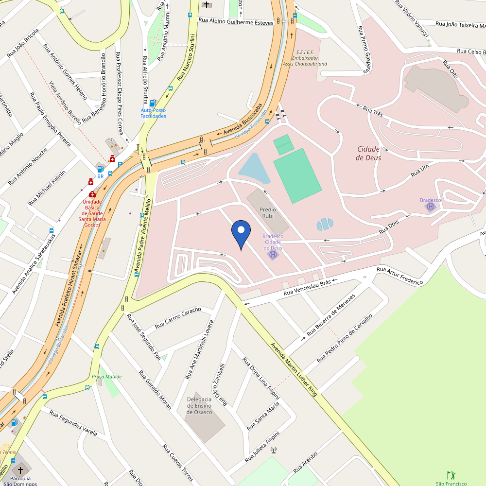 Mapa da estação Bradesco Predio Vermelho