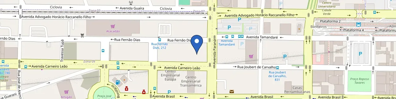Mapa da estação Sicredi Dexis