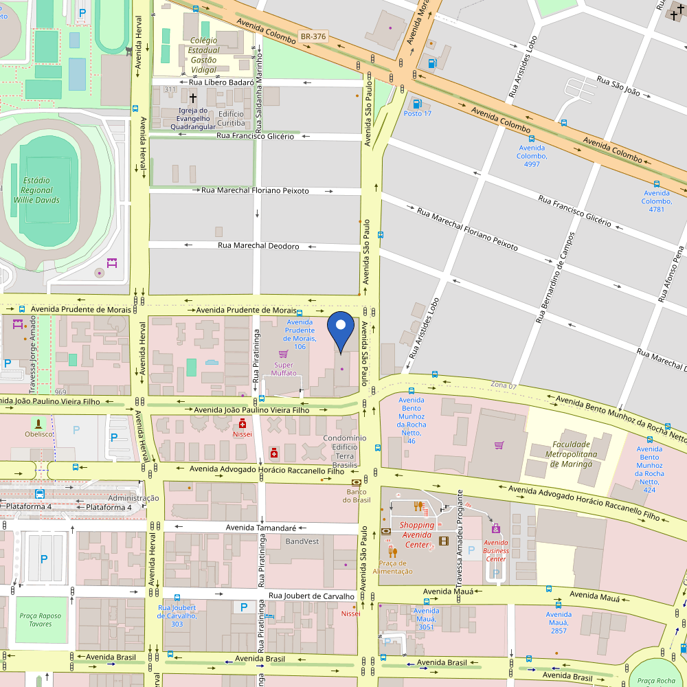 Mapa da estação Super Muffato João Paulino