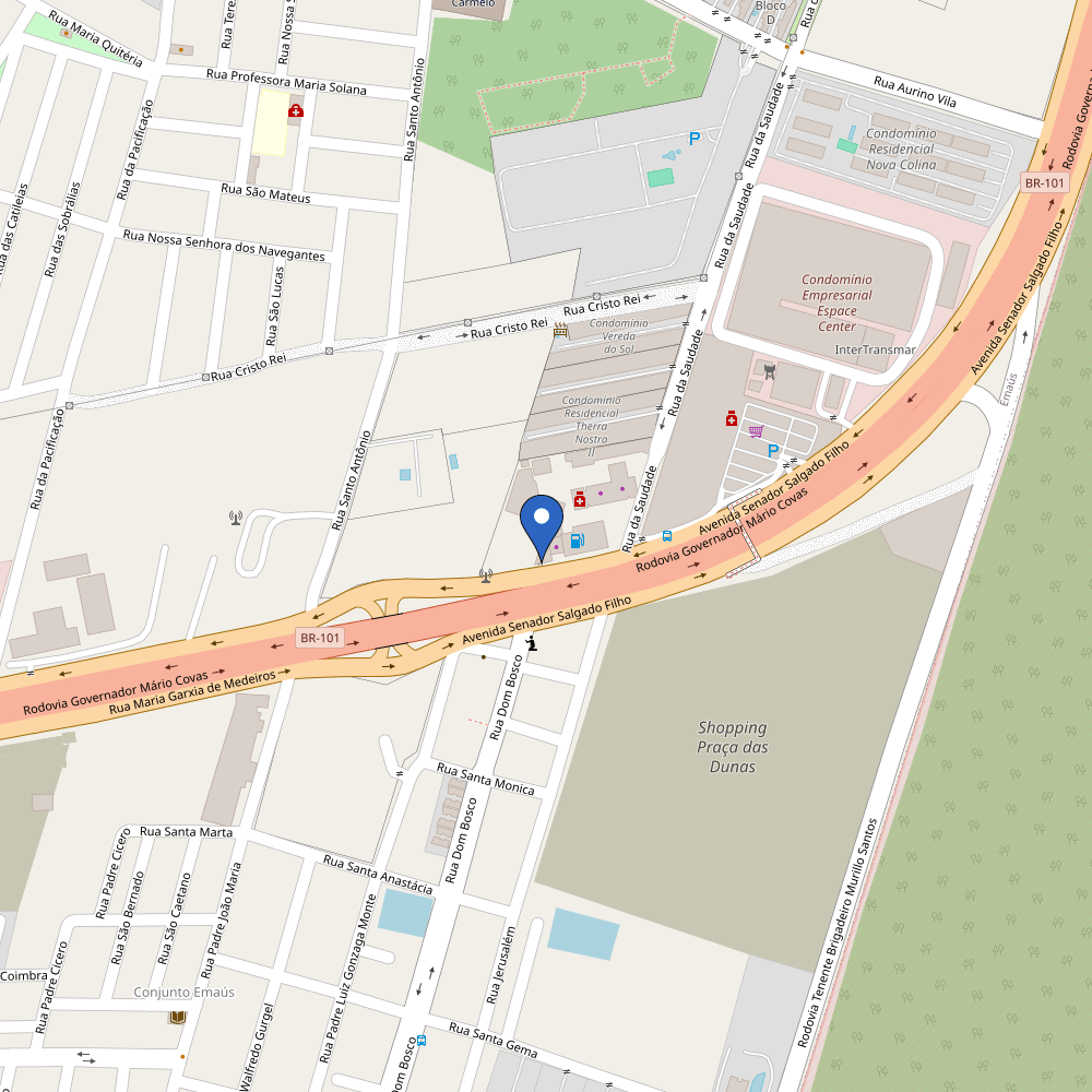 Mapa da estação ZON - POSTO EMAUS - 120KW - Parnamirim/RN