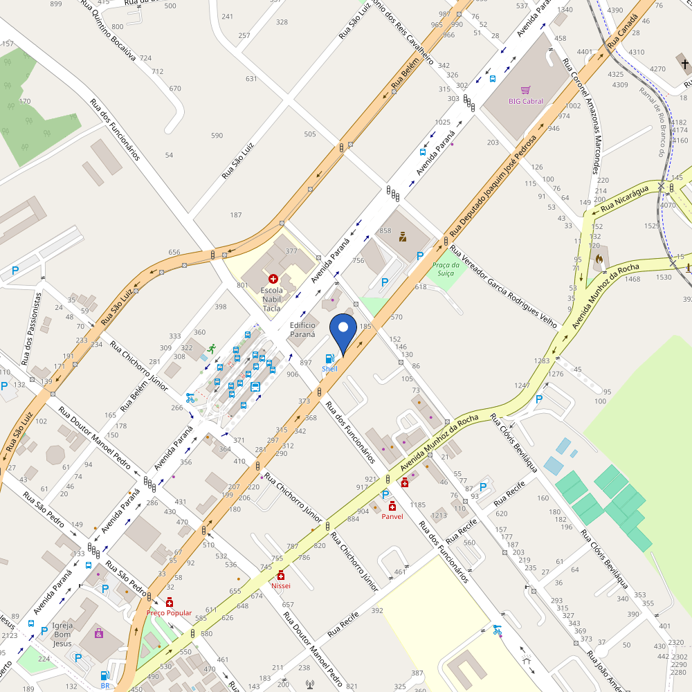 Mapa da estação Eletroposto Rede Primos Cabral